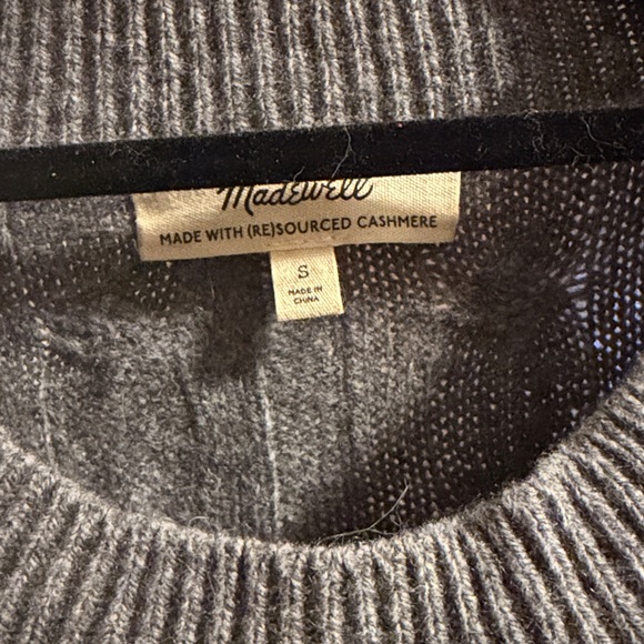 Madewell Charcoal Cable Knit Women's Sweater - Picture 2 of 5